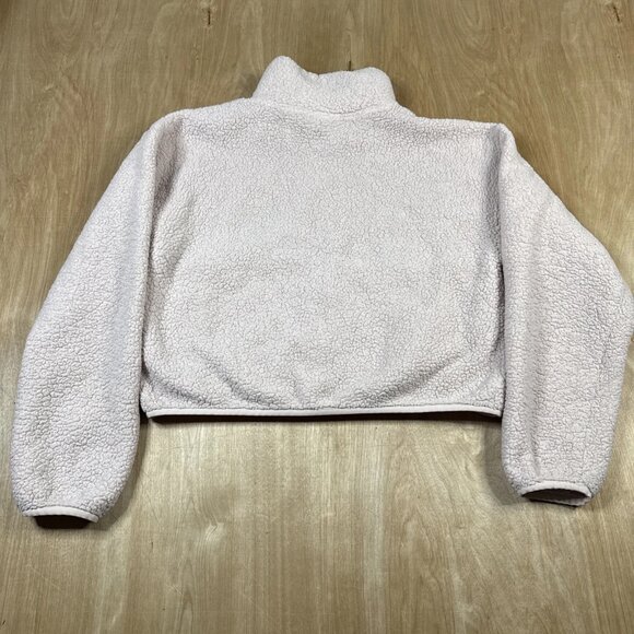 Sunday Best Women’s Pink Long Sleeve Full Zip Cropped Fleece Jacket Size Medium - Picture 7 of 7